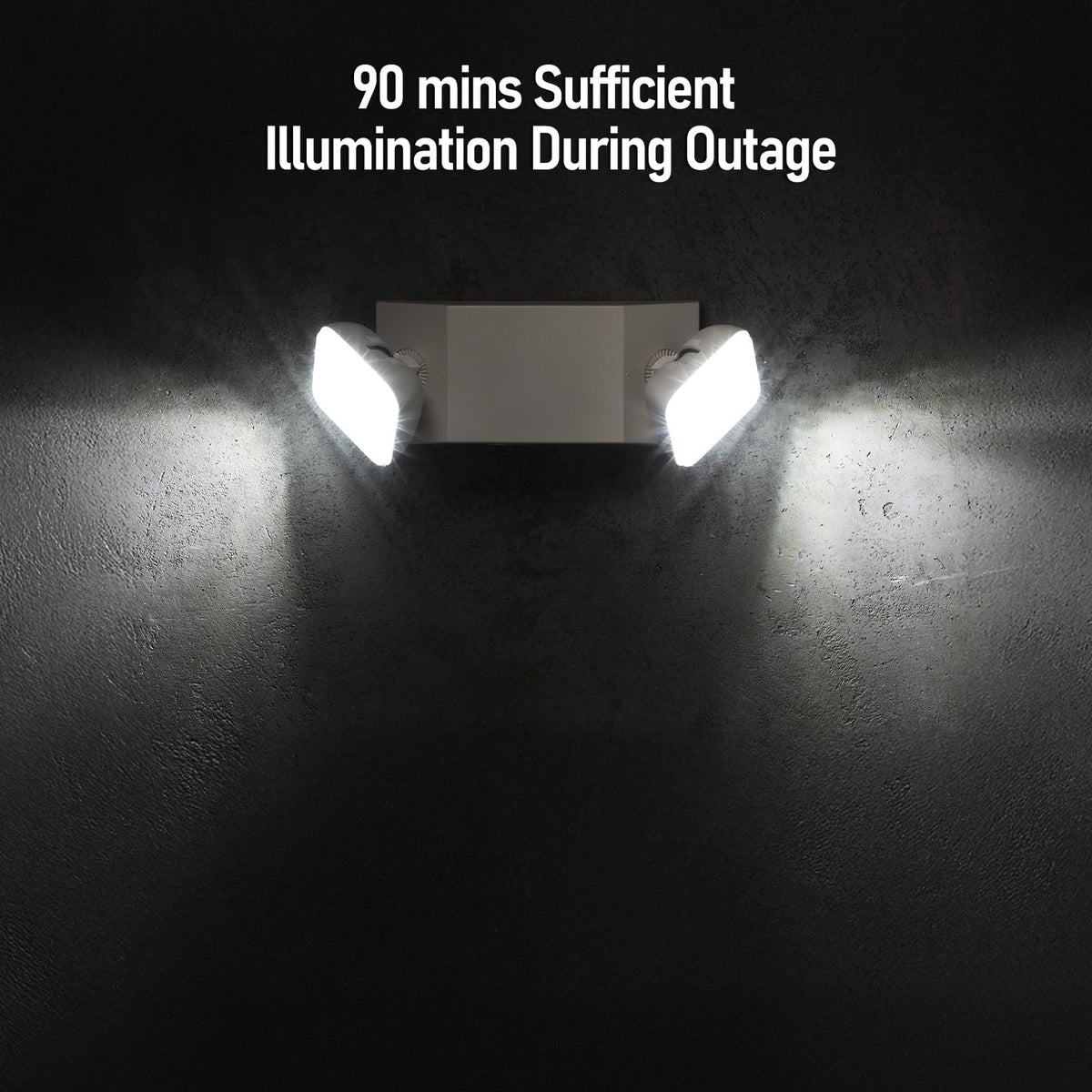 2 Pack LED Emergency Lights with Battery Backup UL Listed White (White)