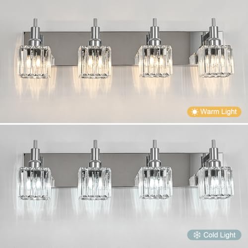 Chrome Vanity Light (Chrome-Square Shade / 4-Light)