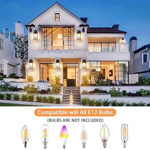 24" Extra Large Outdoor Wall Light 2 Packs (Black / 24''-No Sensor-2pcs)