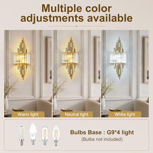 Gold Crystal Luxury Wall Sconces Mid (Gold Rectangular-1P)