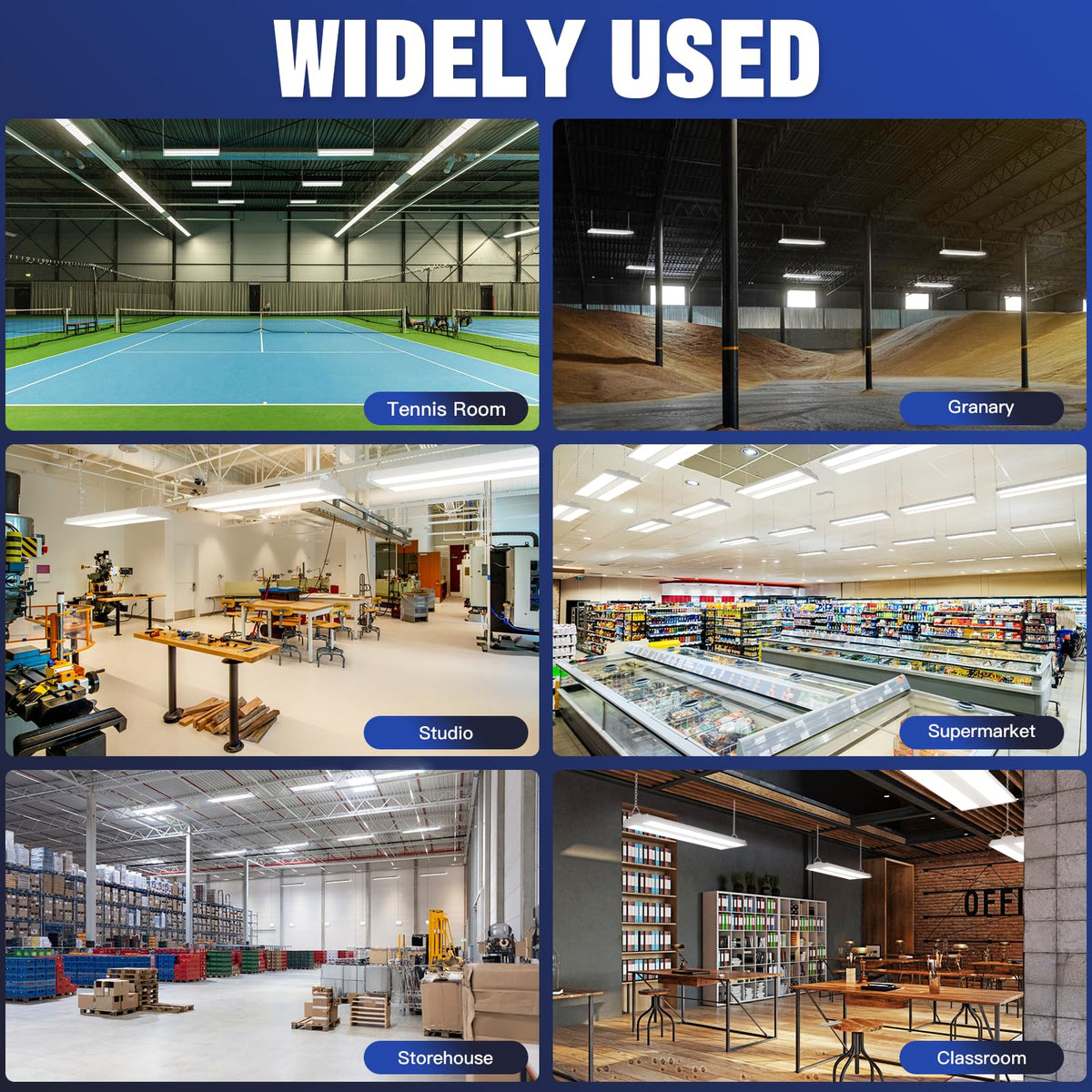 300/240/200W LED Linear High Bay Light, 45000LM Linear Shop Light