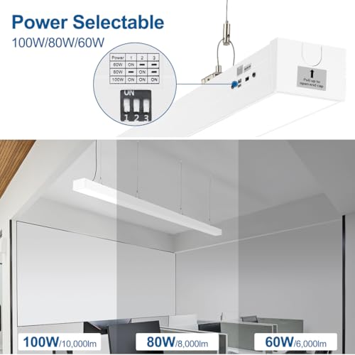 8FT LED Linear Light Fixture 4Pack (White)
