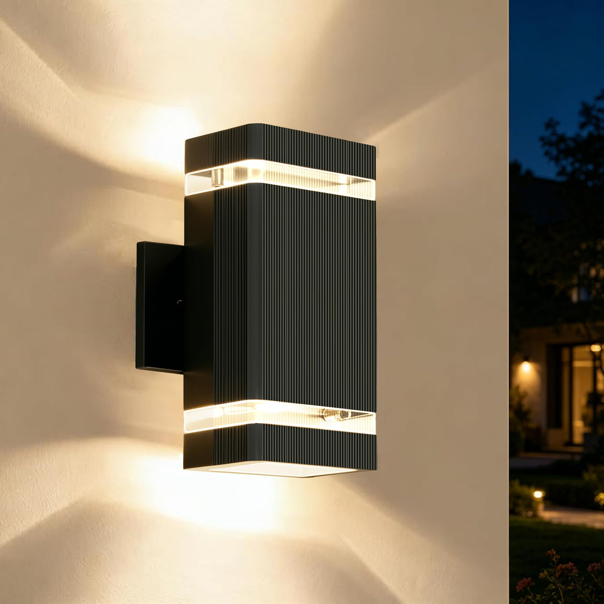 Outdoor Wall Lights (1 Layer / 1 Pack-Black)