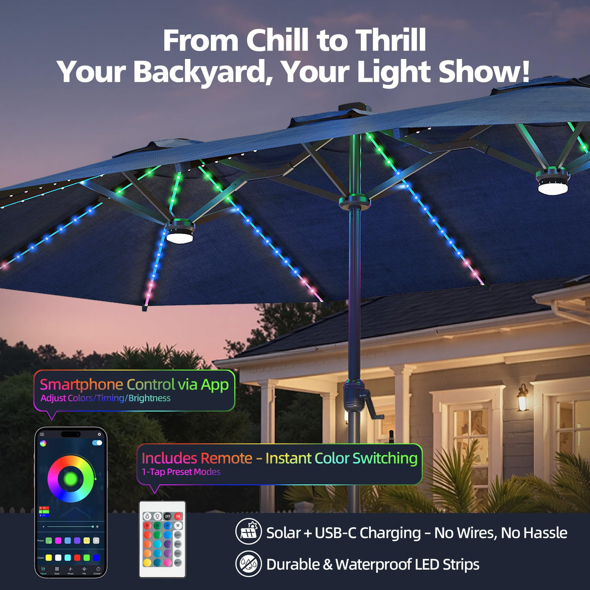 15FT RGB Color (Denim blue)