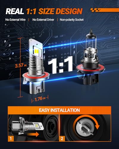H13 Bulb H13 9008 Fog Lights Bulb 50000LM Super Bright (H13/9008)