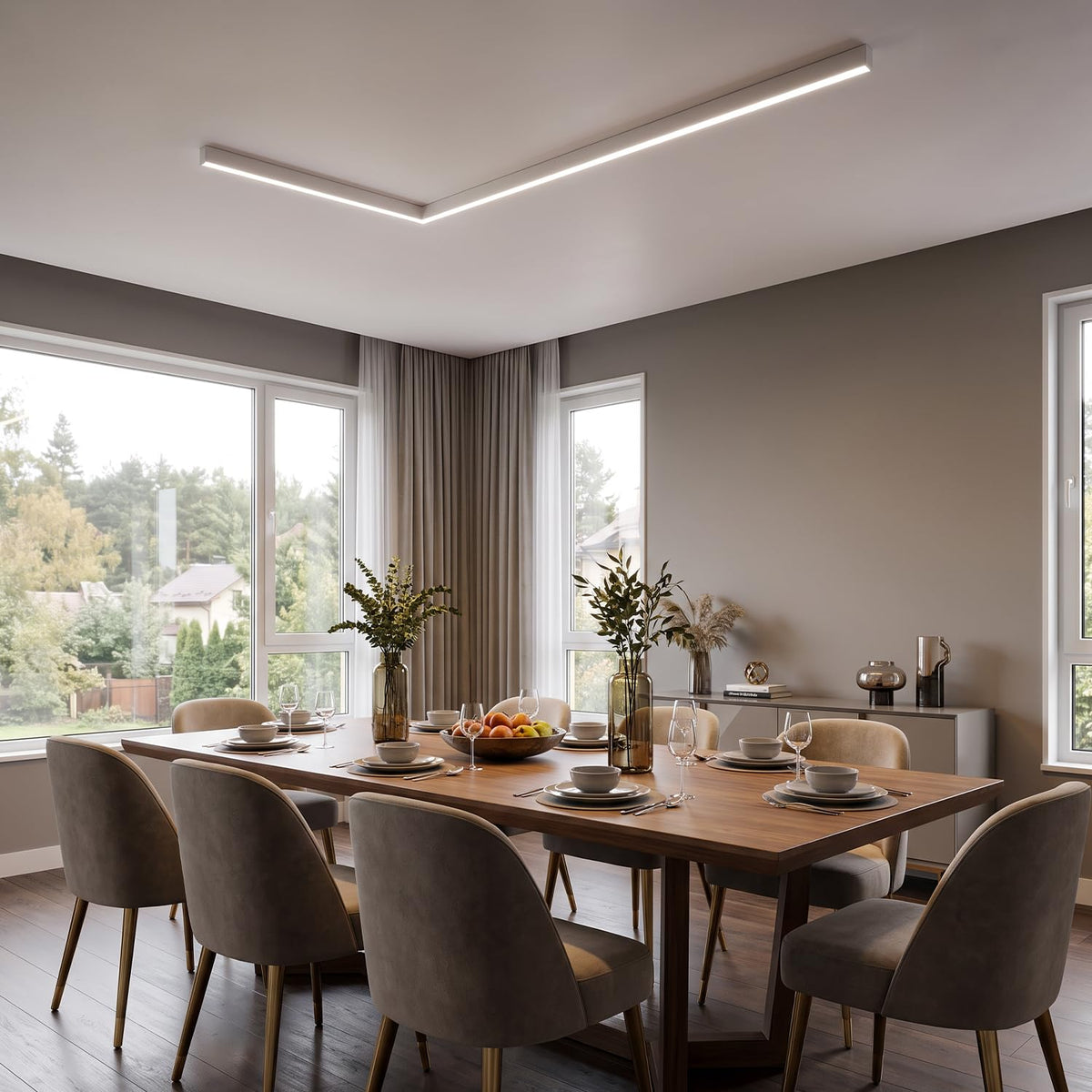 white ceiling light LED (White / 59IN)