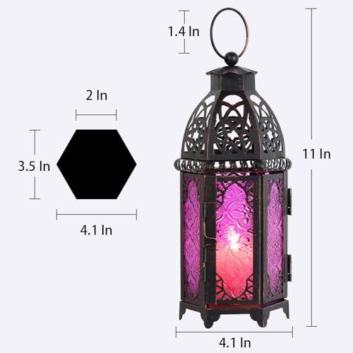 Halloween Lanterns Decorations Indoor & Outdoor (Medium / Purple - 11''h)