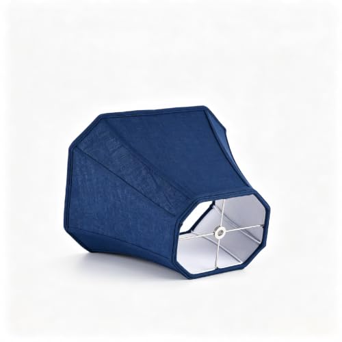 Navy Blue Hexagonal Linen Lamp Shade (Blue / (6.25*6.25)(13*13)11* 1 Pack)