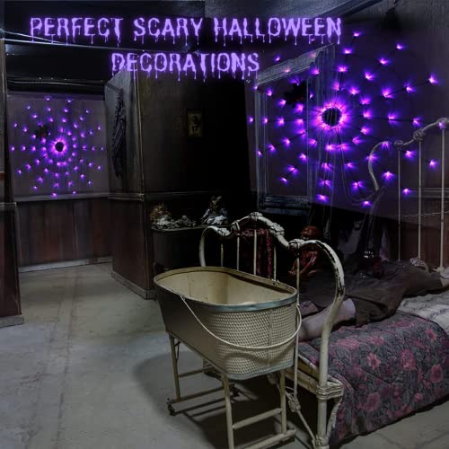 Halloween Decorations Spider Web Lights (Purple)