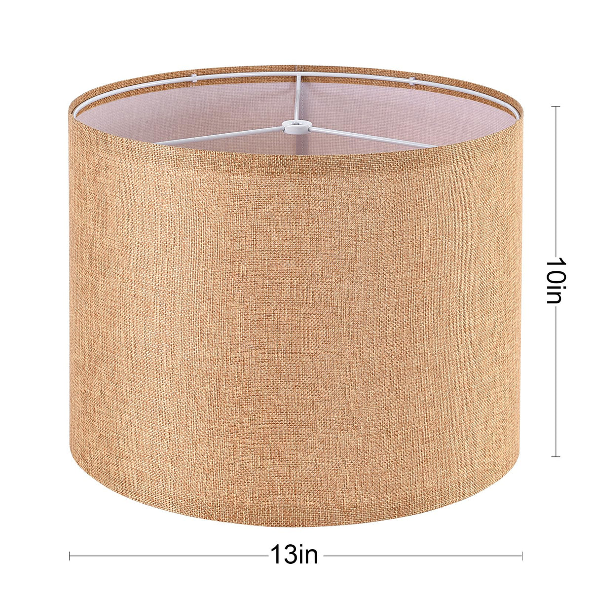 Brown Medium Drum Lamp Shades 13" Top x 13" Bottom x 10" High (13*13*10 1 Pack / Brown-2)