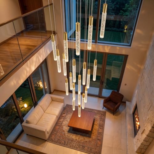 13ft Long Crystal Chandelier for Living Room (20 lights / Gold)