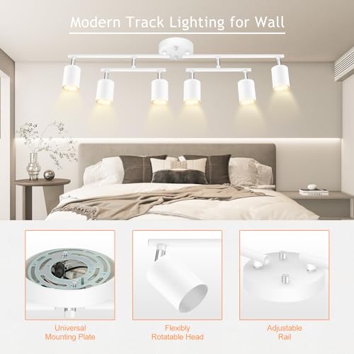 6 Light Track Lighting Kit (Rotatable-6 Light-white)