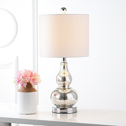 Anya Gourd Glass Table Lamp 20.5" (Single / Mercury Silver)