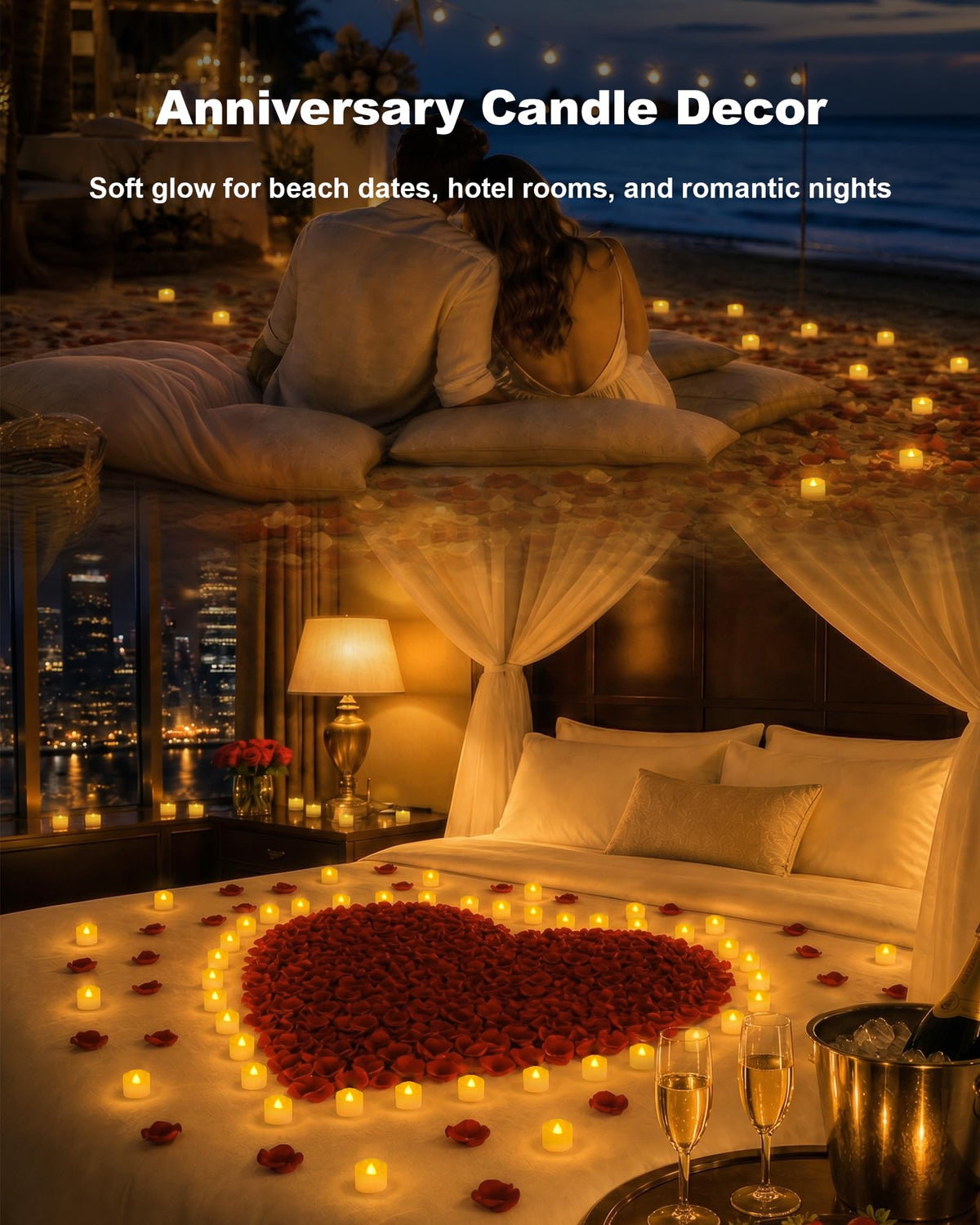 Flameless Tea Lights Candles Battery Operated - 50 Pack