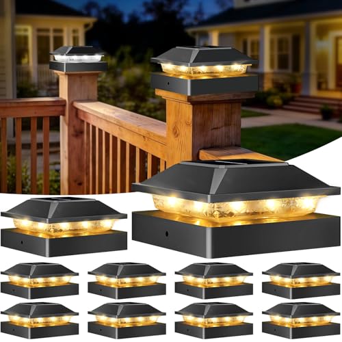 4x4 Solar Post Cap Lights 10 Pack (Black / 10 Packs)