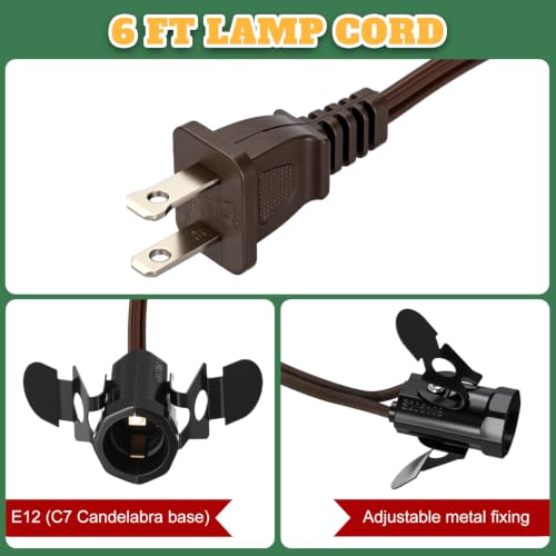 6 Pcs Lights Accessory Cord with LED Light Bulb (Brown)