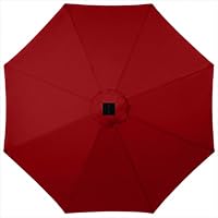 10ft Solar Polyester LED Lighted Patio Umbrella w