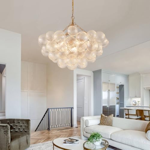 Modern Glass Chandelier (Pendant 9-Light 31.1 inches Gold)
