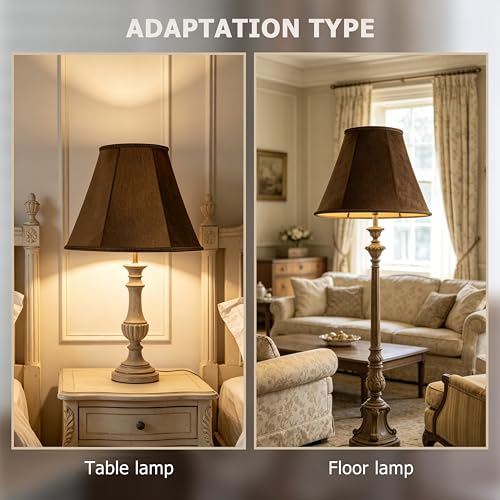 Coffee Velvet Lamp Shades Set of 2 Bell Shade 6"×13"×9.8" (6*13*9.8in / Coffee-2 Pack)