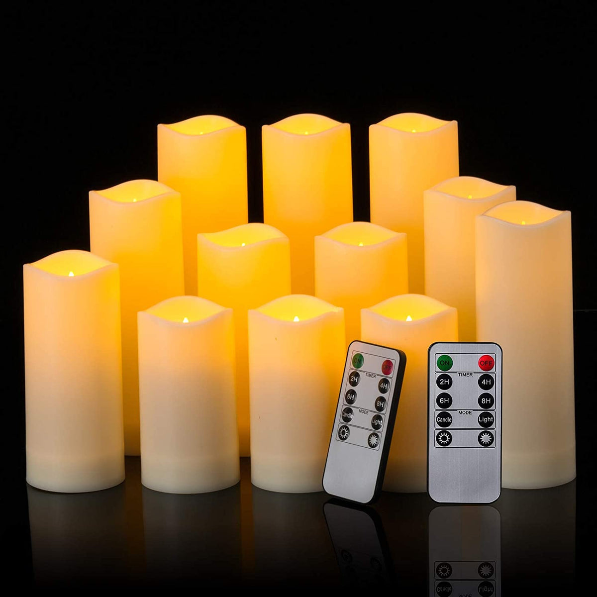 Waterproof LED Flameless Candles Battery Operated - 12 Pack, Ivory