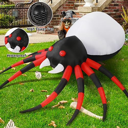 Halloween Inflatable Spider Outdoor Decoration with Magic Light