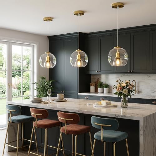 Clear Glass Pendant Light Kitchen Island (Clear(7.87 in) / 1-Pack)