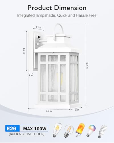 White Dusk to Dawn Outdoor Lighting 2 (White / Dusk to Dawn Sensor-2 Pack)