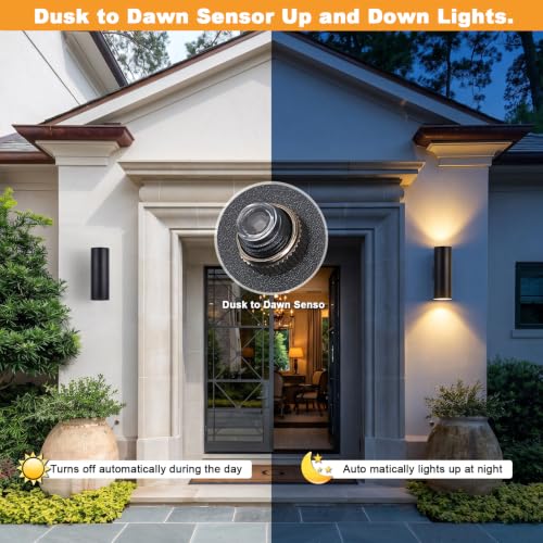 Dusk to Dawn Outdoor Lighting Sensor Wall Lights 2 (Black)