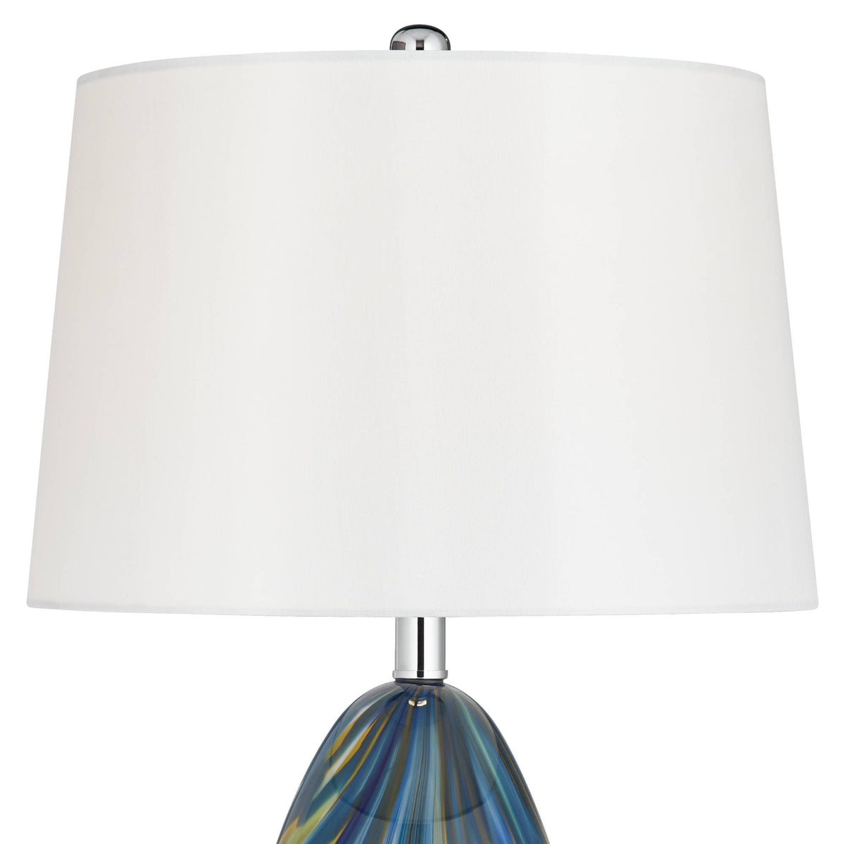 Pablo 28 1 2" Tall Table Lamp Blue Art Glass Modern with Clear Square Riser (Blue Art Glass - Riser Included)