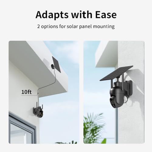 2K Solar Security Cameras Wireless Outdoor (Black)
