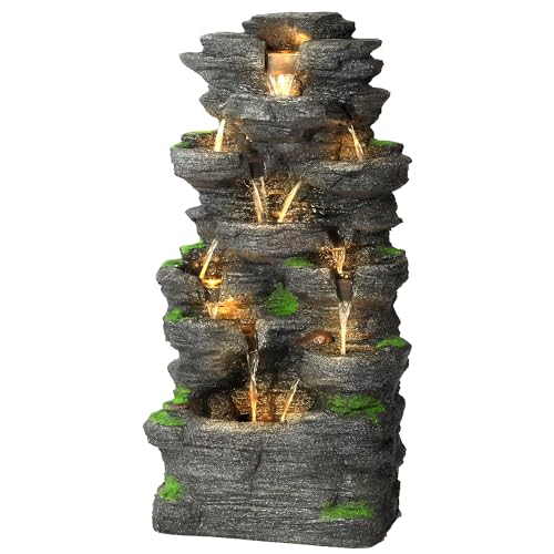 40" H Water Fountain Outdoor (Grey - Cascade)