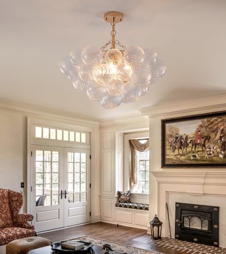 Modern Glass Ceiling Light (Ceiling Light 5-Light 25.2 inches Gold)
