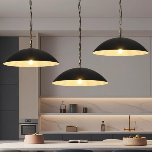 20" Modern Large Pendant Light (Black / 20"-3 Pack)