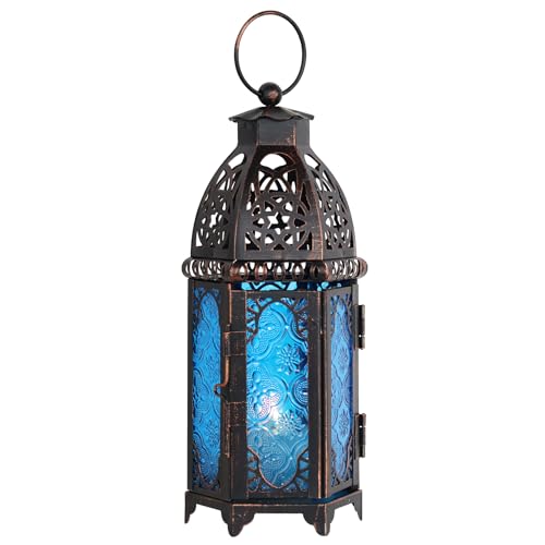 Christmas Lanterns Decorations Indoor & Outdoor (Medium / Blue - 11''h)