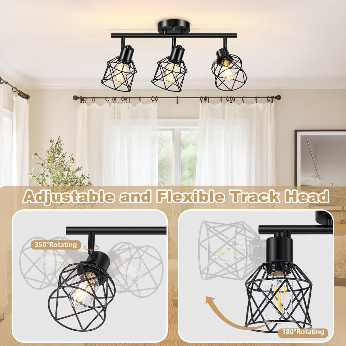 3 Lights Adjustable Multi (Black / 3-Light)