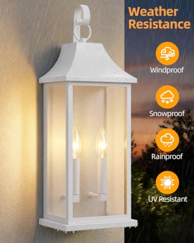 22" Large Outdoor Wall Lights (White / 22 Inch)