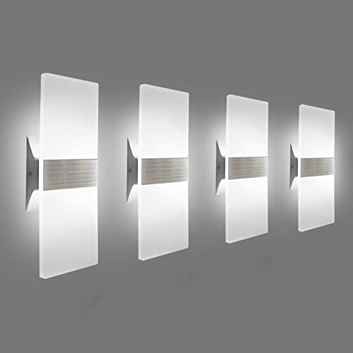 Modern Wall Sconces 4 Pack (Cool white 6000K 4Pack)