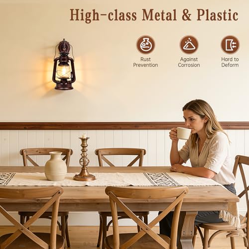 Industrial Rustic Wall Sconce Lantern Light (Red Bronze / 2pcs)