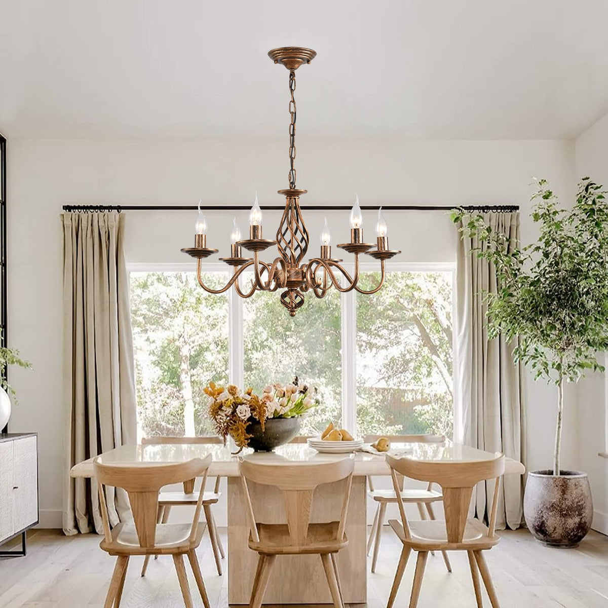 6 Light French Country Chandelier (Bronze3/6-Light)