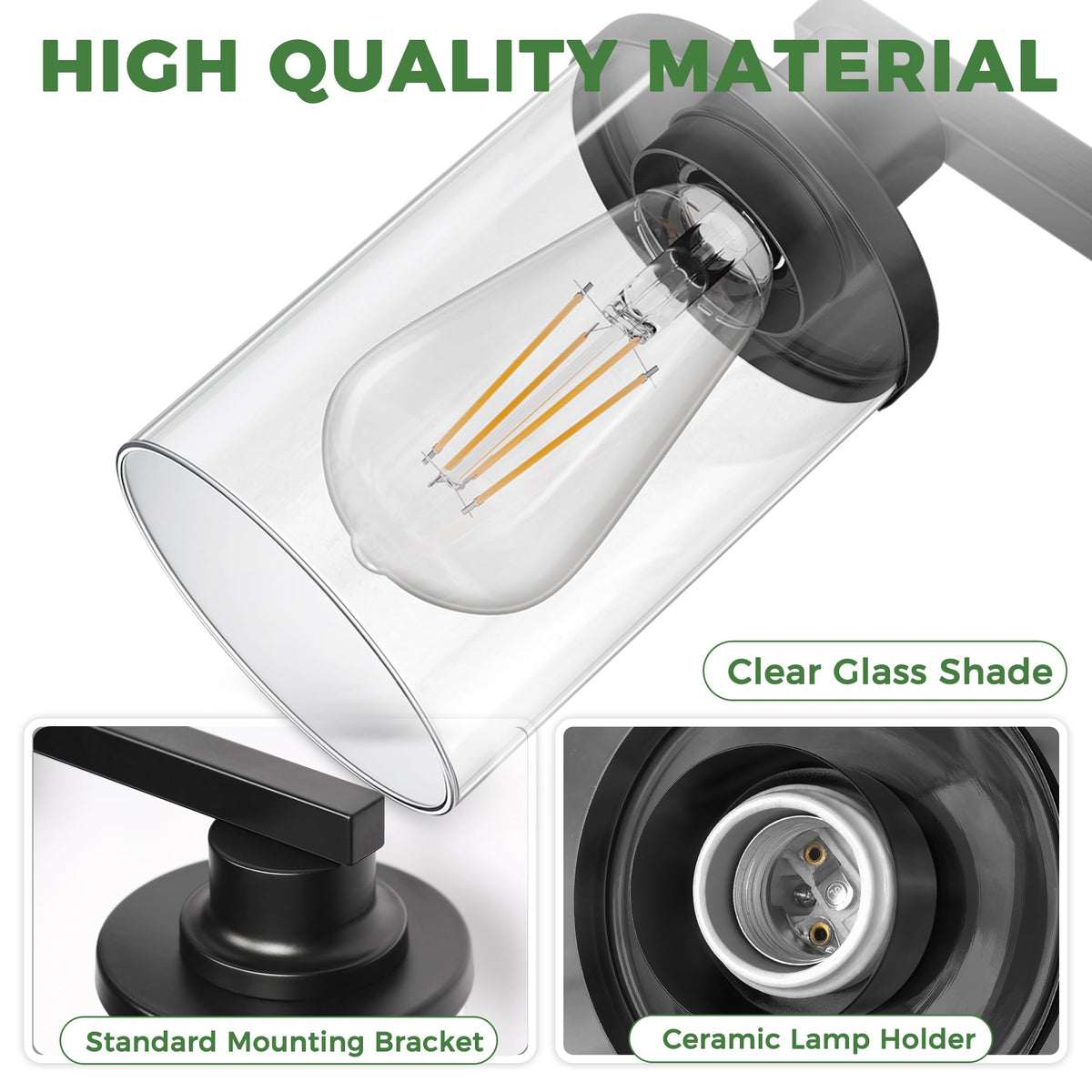 Bathroom Light Fixtures Over Mirror (Black / 4-Light)