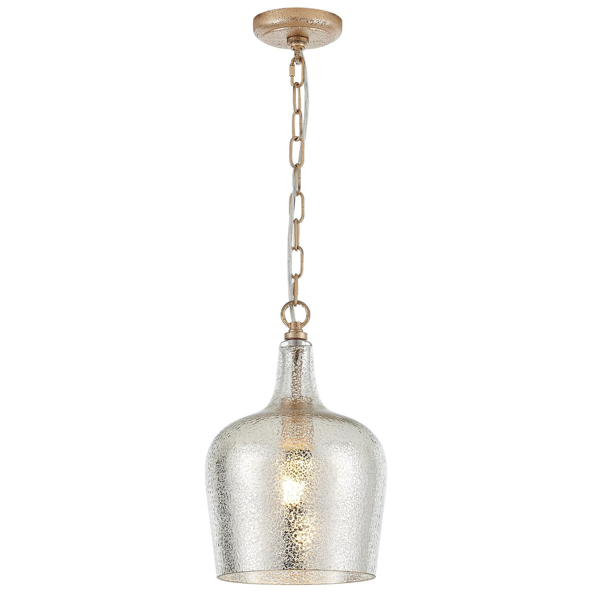 10” Large Silver Plated Hammered Glass Pendant Light Industrial Dome Modern Pendant Lighting Fixtures for Kitchen Island Dining Room Hallway (Silver-Hammered)