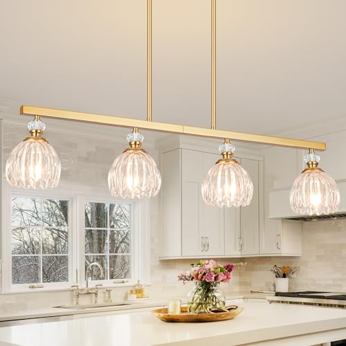 Gold Island Light for Kitchen (4-Light / Gold)