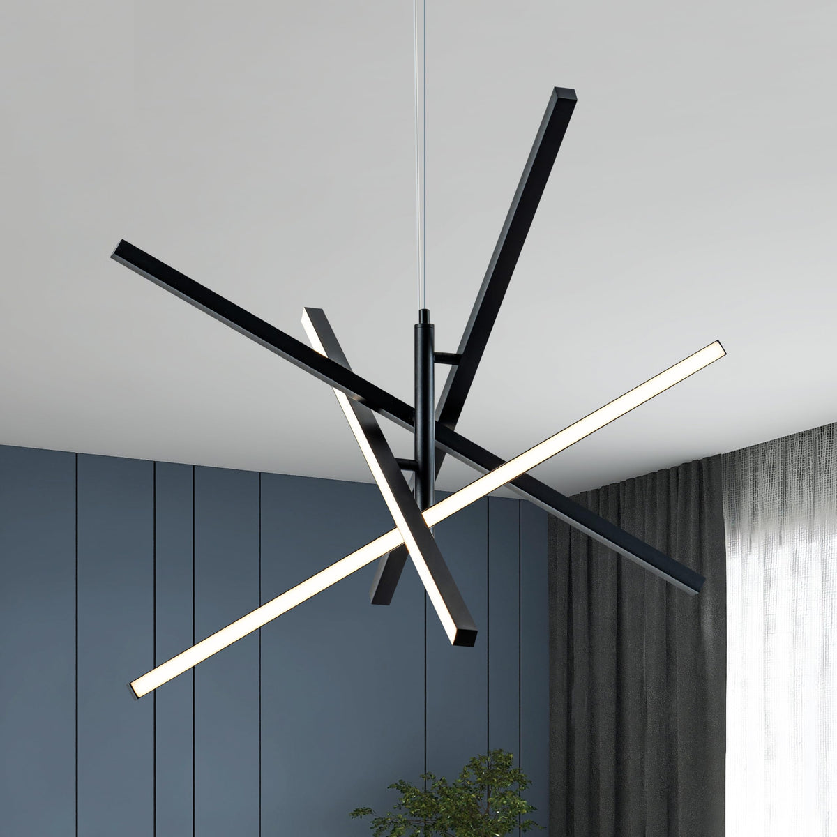 Modern LED Chandelier (Black-5 light)