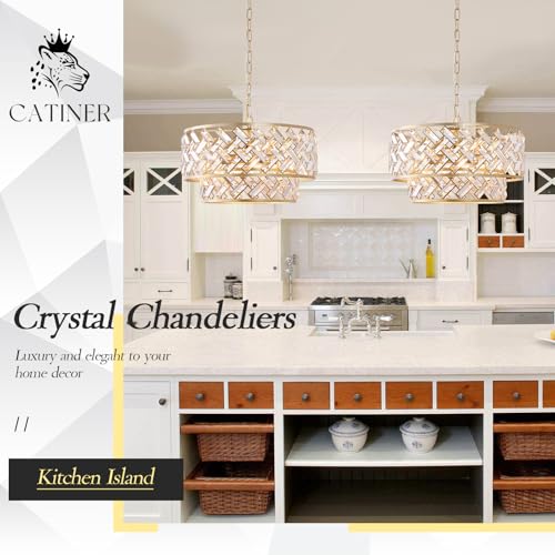 20" Gold Crystal Chandelier (Large Drum Gold)