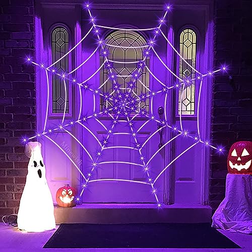 Halloween Decorations Spider Web Lights (Battery-Round Spider Web Lights)