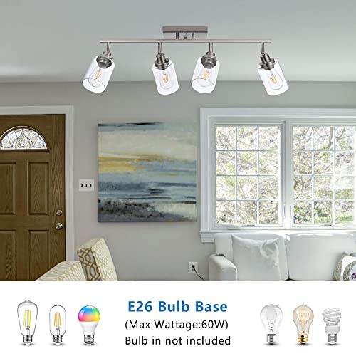 4 Light Track Lighting Kit 28.7 Inch Bathroom Vanity Light Fixtures (Brushed Nickel / 4-Light)
