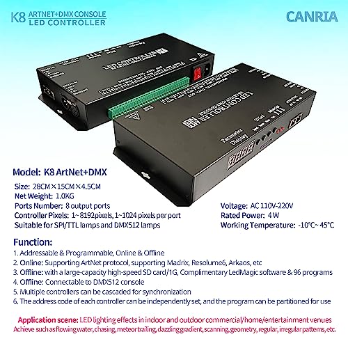 K8 ARTNET+DMX Console LED Controller (K8 ARTNET+DMX)
