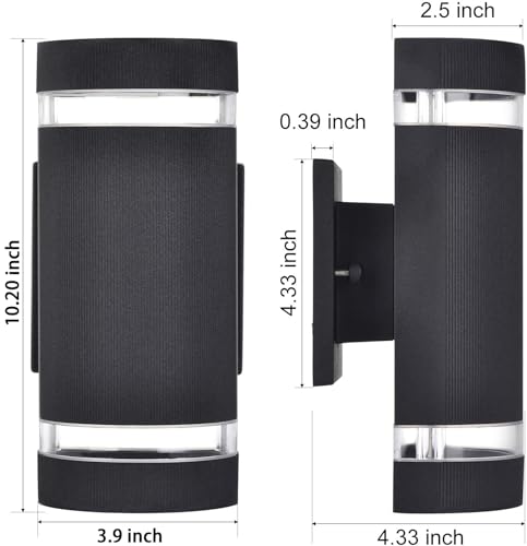 Dusk to Dawn Outdoor Wall Sconce Lighting (Semi Cylinder 3 Pack)