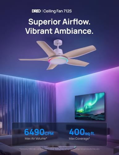 Smart Ceiling Fans with Lights (White)