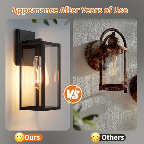 15'' Black Outdoor Front Porch Lights for Outside (Black / 14.8'')